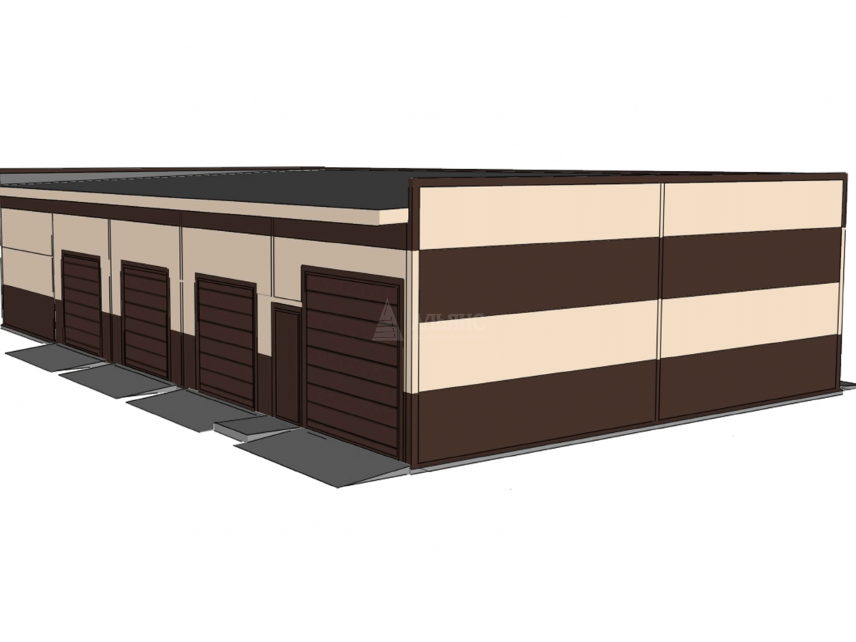 3D визуализация Автомойка из сэндвич-панелей - фото 7