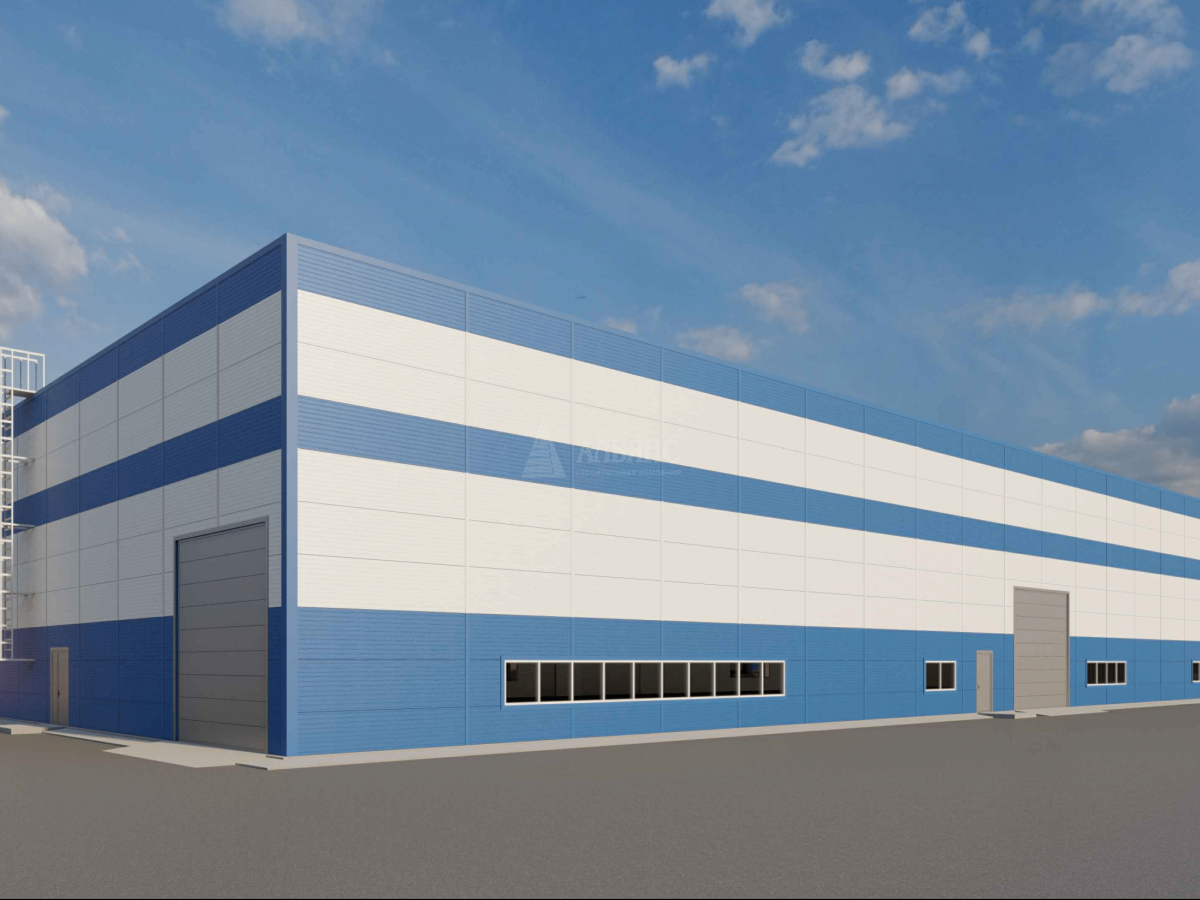 3D визуализация Производственное здание из сэндвич-панелей - фото 2