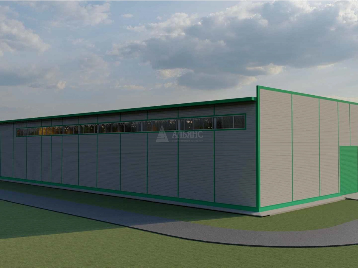 3D визуализация Каркасный склад из сэндвич-панелей - фото 4