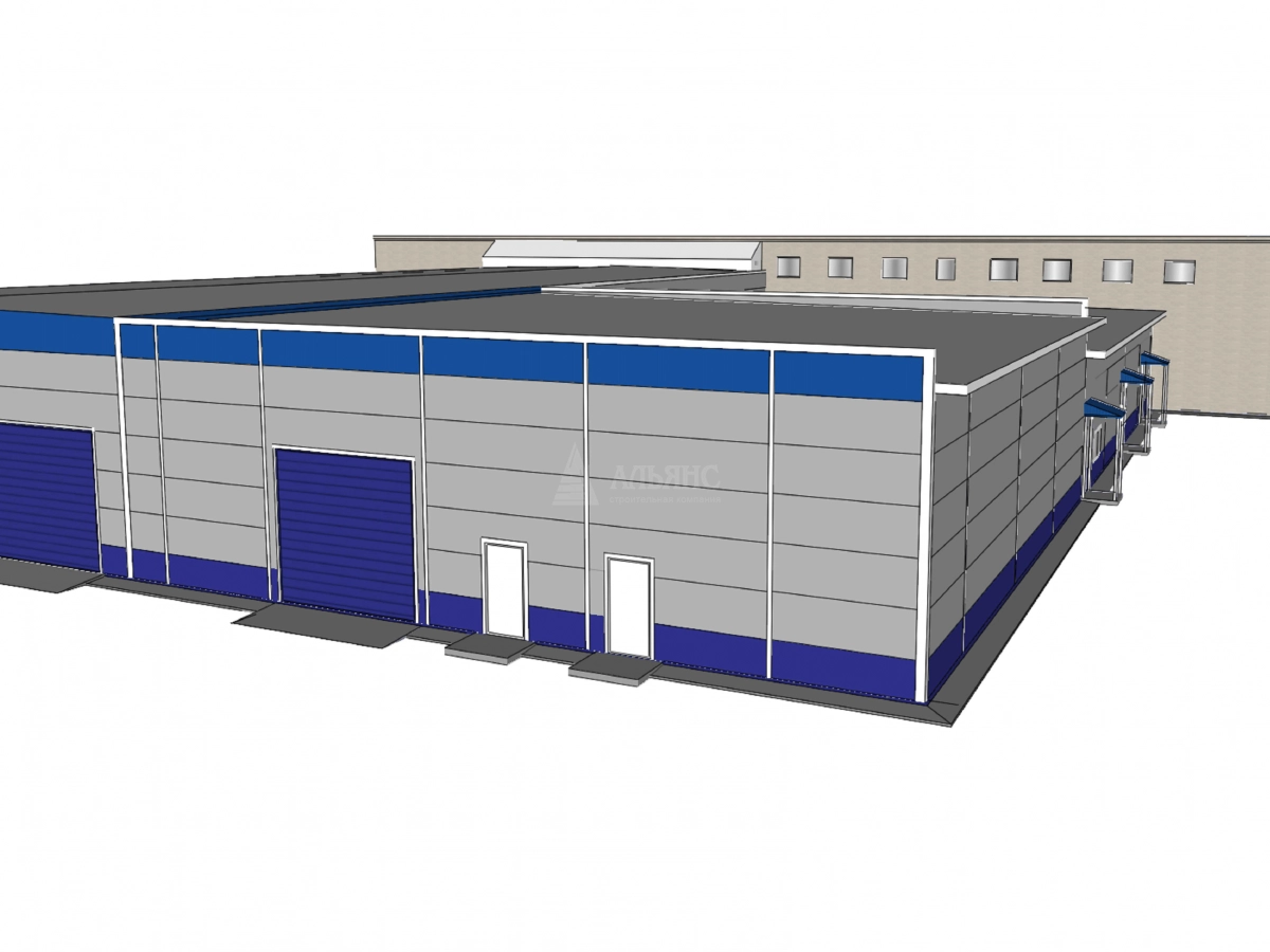 3D визуализация Ангар-склад из сэндвич-панелей - фото 5