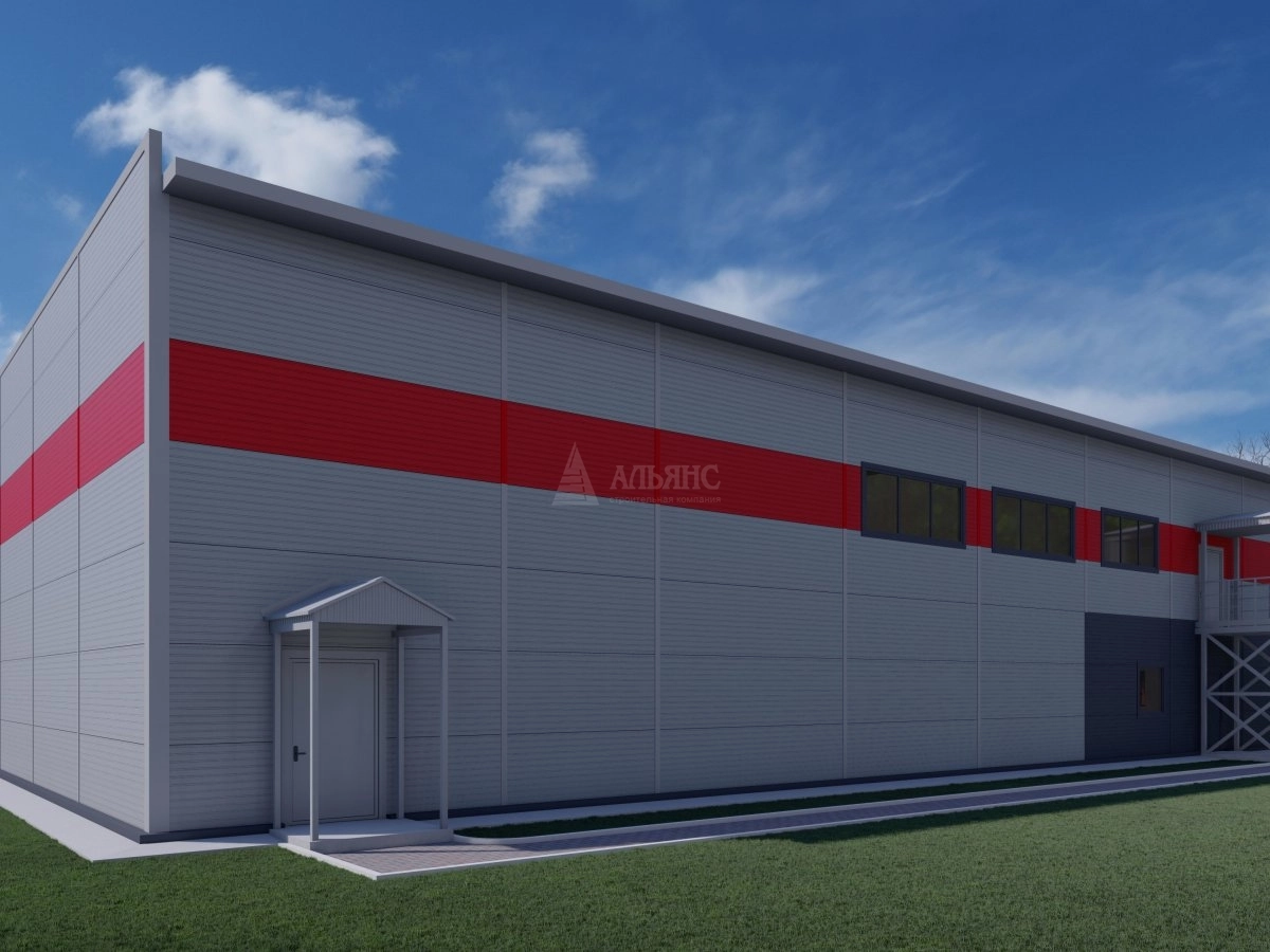 3D визуализация Производственный цех из сэндвич панелей - фото 4