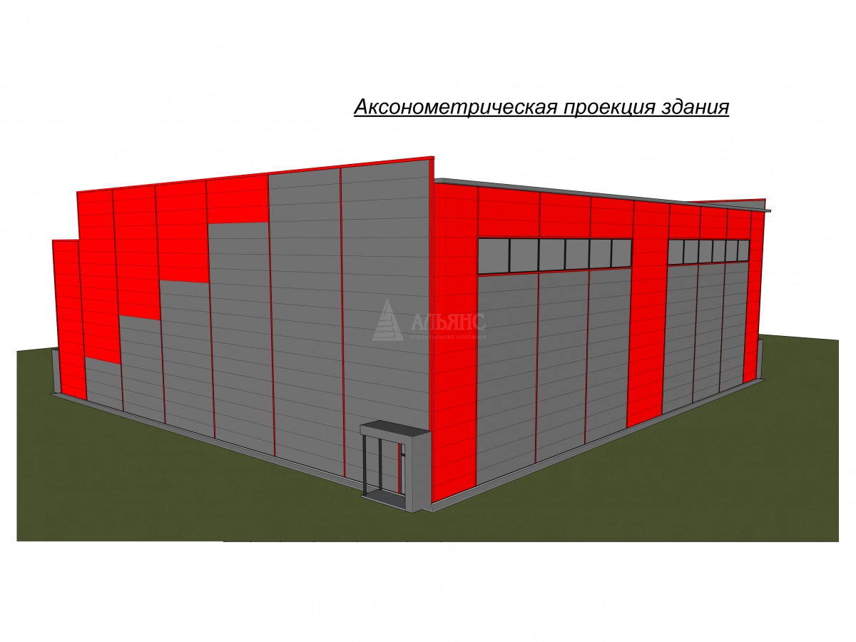 3D визуализация Склад-ангар из сэндвич-панелей - фото 12